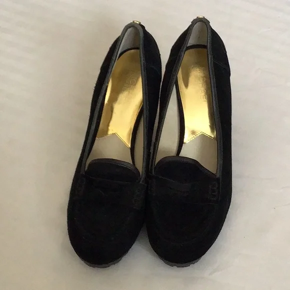 Michael Kors womens wedge heal shoes Penny loafer - Picture 1 of 5